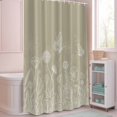 thumbnail image 5 of Shower Curtain Spring Plant White Line Art Shower Curtains for Bathroom Decor, Waterproof Polyester Shower Curtain Set with Hooks, Extra Long 72" x 84" Flower Butterfly, 5 of 9