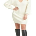 thumbnail image 3 of Black Tape Women's V Neck Sweater Dress White Size Small, 3 of 3