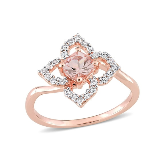 Everly Women's Morganite and Topaz Sterling Silver Ring