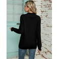 thumbnail image 5 of ZHENWEI Women Long Sleeve V Neck Pullover Collar Knitted Sweaters, 5 of 6
