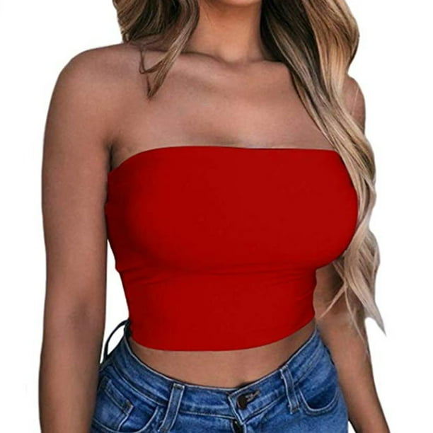 lioraitiin Women Off Shoulder Elastic Tube Tops Bra Blouse Strapless