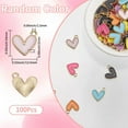 thumbnail image 2 of 1 Box 100Pcs Mini Enamel Heart Charms Pastel Heart Charms Bulk Metal Alloy Colorful Plain Color Simple Cute Love Valentine Pendants, 2 of 6