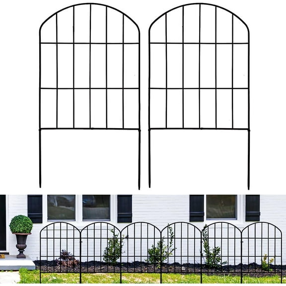 QCQHDU Decorative Metal Garden Fence, Rustproof, 10 Pack, 10ft Long Animal Barrier Fence