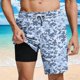 thumbnail image 2 of Mens Casual Pantalones Cortos Estilo Hawaiano Impreso Cortos de Playa con Cordón, Bolsillos con Forro Interior para el Verano, 2 of 6