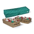 thumbnail image 2 of Covermates Keepsakes Adjustable Underbed Ornament Storage Bag, Carrying Handles, Padded Protection - Holiday Storage-Green Snowflake, 2 of 8