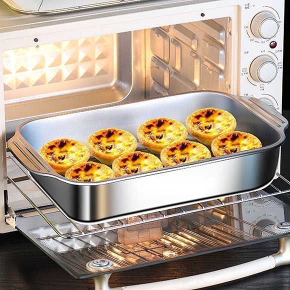 CRAFTHROU Para Hornear De Acero Inoxidable Resistente Para Cocina Con Distribución Uniforme De Calor