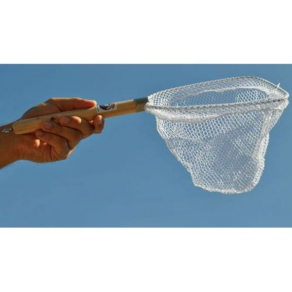 Joy Fish Bait Well Net 7" X 8" Hoop 8" Wood Handle White