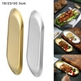 thumbnail image 2 of Stainless Steel Oval Plate Creative Restaurant Dessert Plate Towel Tray, 2 of 8