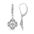 thumbnail image 1 of Diamond Four Leaf Clover Earrings in Sterling Silver (0.10ct), 1 of 2