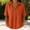 Orange, variant on Women's Collared Band Half Sleeve Snap Buttons Shirts Solid Color Leisure Loose Blouse Summer Casual Classic Tops Purple 2XL