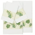 thumbnail image 2 of Authentic Hotel and Spa  Turkish Cotton Palm Fronds Embroidered White 4-piece Towel Set, 2 of 5