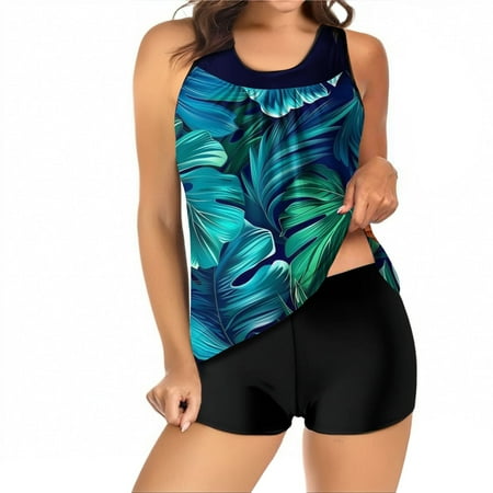 Two Piece Tankini Tummy Control for Women Women s Bathing Suits Swimsuits Graphic Swim Tank Top With Boyshorts Ladies Swimwear Fashionable Swimwear 2025 Pink