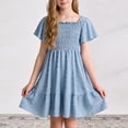 thumbnail image 2 of Toddler Dresses Toddler Dress Girls Ruffle Tulle Dresses Cute Summer Party Princess Sundress,Blue, 2 of 6