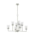 thumbnail image 2 of Hunter - Kerrison 8-light Brushed Nickel, Large Chandelier, Dimmable, Candle Shaped, for Bedrooms, Kitchens, Dining, Living Rooms - 19533, 2 of 7
