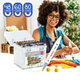 thumbnail image 1 of Deli 80 Colors Dual Tip Permanent Markers, Markers Gift Set with Storage Box, 1 of 8