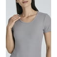 thumbnail image 5 of Real Essentials 4 Pack: Women's Ribbed Knit Short Sleeve Crew Neck T-Shirt (Available in Plus), 5 of 6