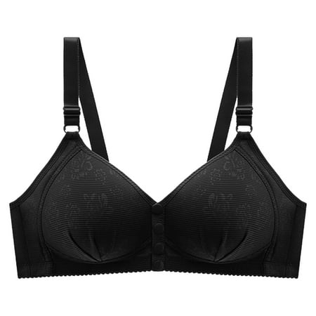 Ramiter Sexy Lingerie for Women Extra-Elastic Closure Trim Bra Breathable Women Yoga Front Underwear Sports Lace 38 Black