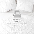 thumbnail image 3 of Noble Linens White Pinch Pleat 3-Piece Duvet Cover Set, Full/Queen, 3 of 9