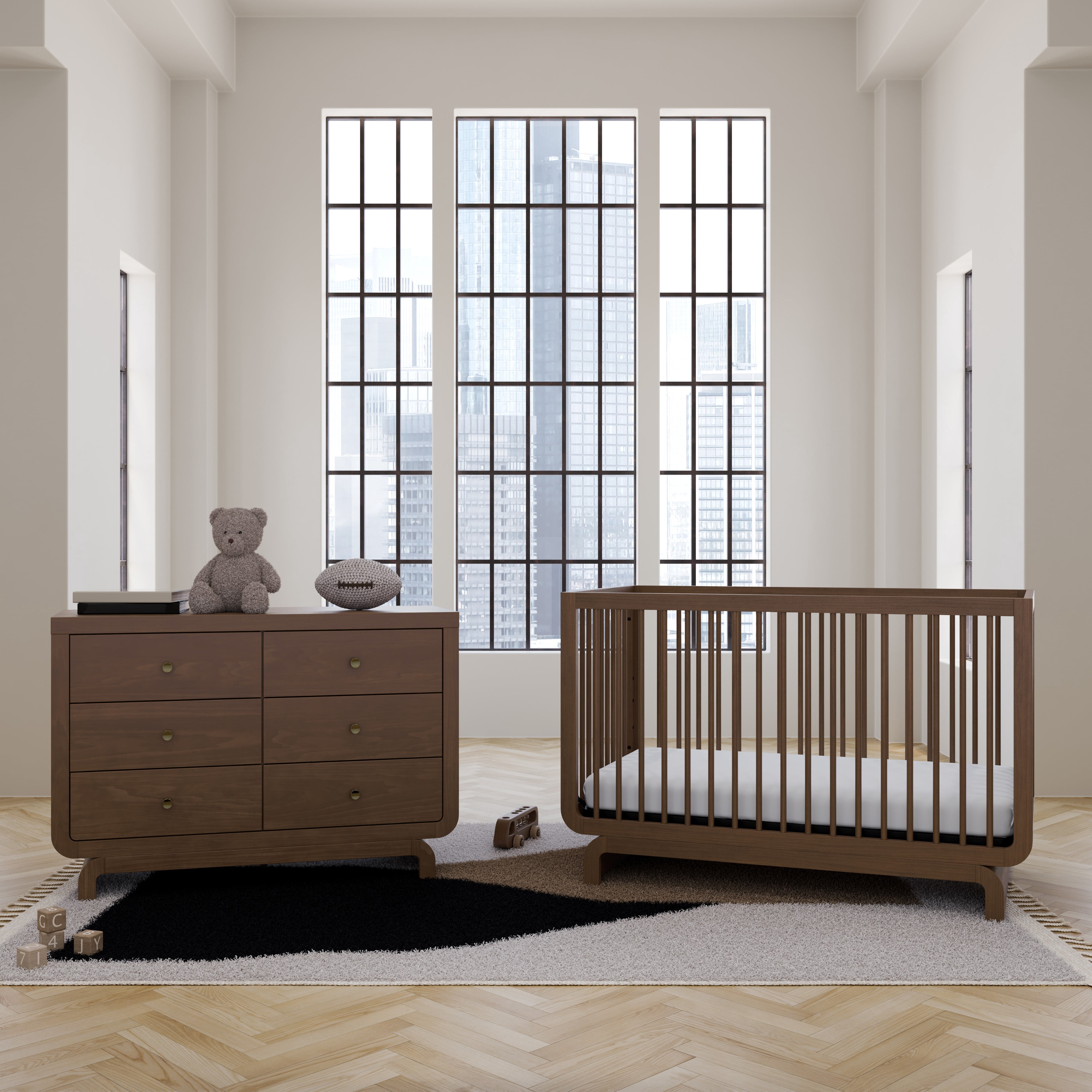 Art of Nursery by Storkcraft Santorini 5-in-1 Convertible Baby Crib, Hazelnut
