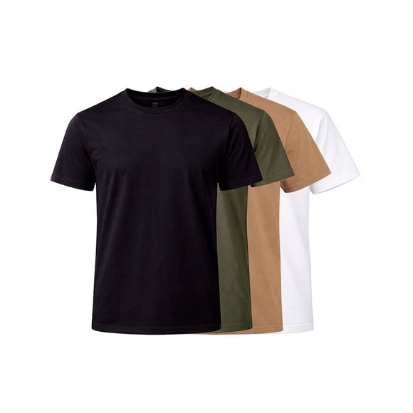 KNITE Paquete 4 Playeras Hombre Algodón Básicas Cuello Redondo Casual