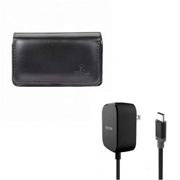 For Google Pixel 7/6 - Case Belt Clip w Fast Home Charger, Leather Swivel Holster, 15W 5ft Long Type-C for Google Pixel 7/6 Phones