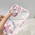 thumbnail image 2 of Compatible with iPhone 14 Pro Case, Glitter Sparkle Camera Lens Protector Flower Case for Women Girls, Shockproof Clear Floral Design Anti-Scratch Protective Case Cover 6.1 inch-Pink, 2 of 12