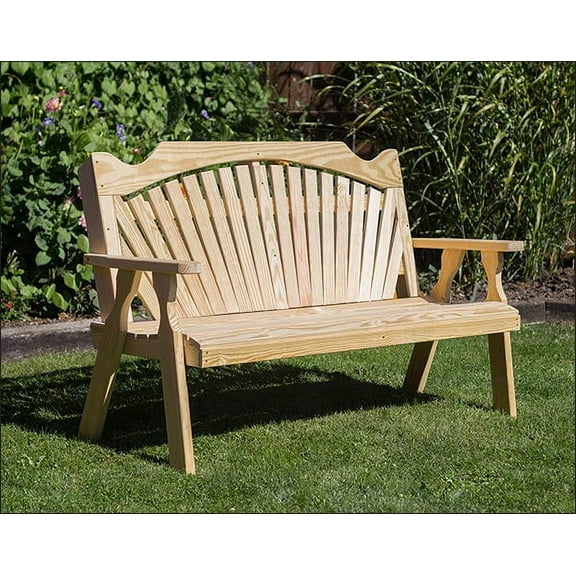64" Treated Pine Fanback Garden Bench