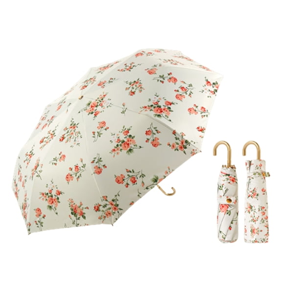 Vintage Folding Umbrella 8 Ribs Rain Umbrellas Sun-Shade Umbrella Windproof Travel Umbrella for Women Lady Buniness Gift