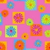 Crazy Daisy Fleece, Floating Patch, Pink