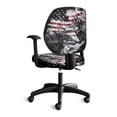 thumbnail image 4 of HELLHERO American Flag Wolf Print Office Chair Covers Slipcover, Soft Rotating Chair Slipcover, Decorative Computer Desk Chairs Cover, 4 of 7