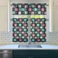 thumbnail image 3 of Kitchen Curtains 36 Inch Short - 3 Panel Set, Boho Elephant Mandala Print, Rod Pocket Window Curtain, 100% Polyester for Farmhouse, Retro Bohemian Kitchen, Easy Wash, 3 of 6