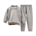 thumbnail image 3 of Swuxness Toddler Sweatshirt Sets, Kids Long Sleeved Sets, Fashion Boys' Casual Long Sleeve Round neck Collar Botton Long Pants Hoodless Sweatshirts Gray, 12 Years, 3 of 5