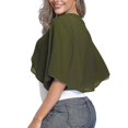 thumbnail image 3 of Cardigan Court pour Femmes en Mousseline, Haut Ouvert à l'Avant, Boléro, Shrug, Manches Courtes, Crop Tops, 3 of 4