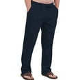 thumbnail image 1 of Innerwin Pants Elastic Waist Men Trousers Beach Drawstring Lightweight Long Pant Navy Blue 2XL, 1 of 3