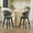Gray, variant on Set of 2 Comfortable Chenille Upholstered Swivel Bar Stools with Wide Backrest for Dining Room and Kitchen Island