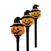 Pumpkin Pathmarker Lights, 3PC, Warm White LEDs, 3ft, Halloween Outdoor, by Way To Celebrate