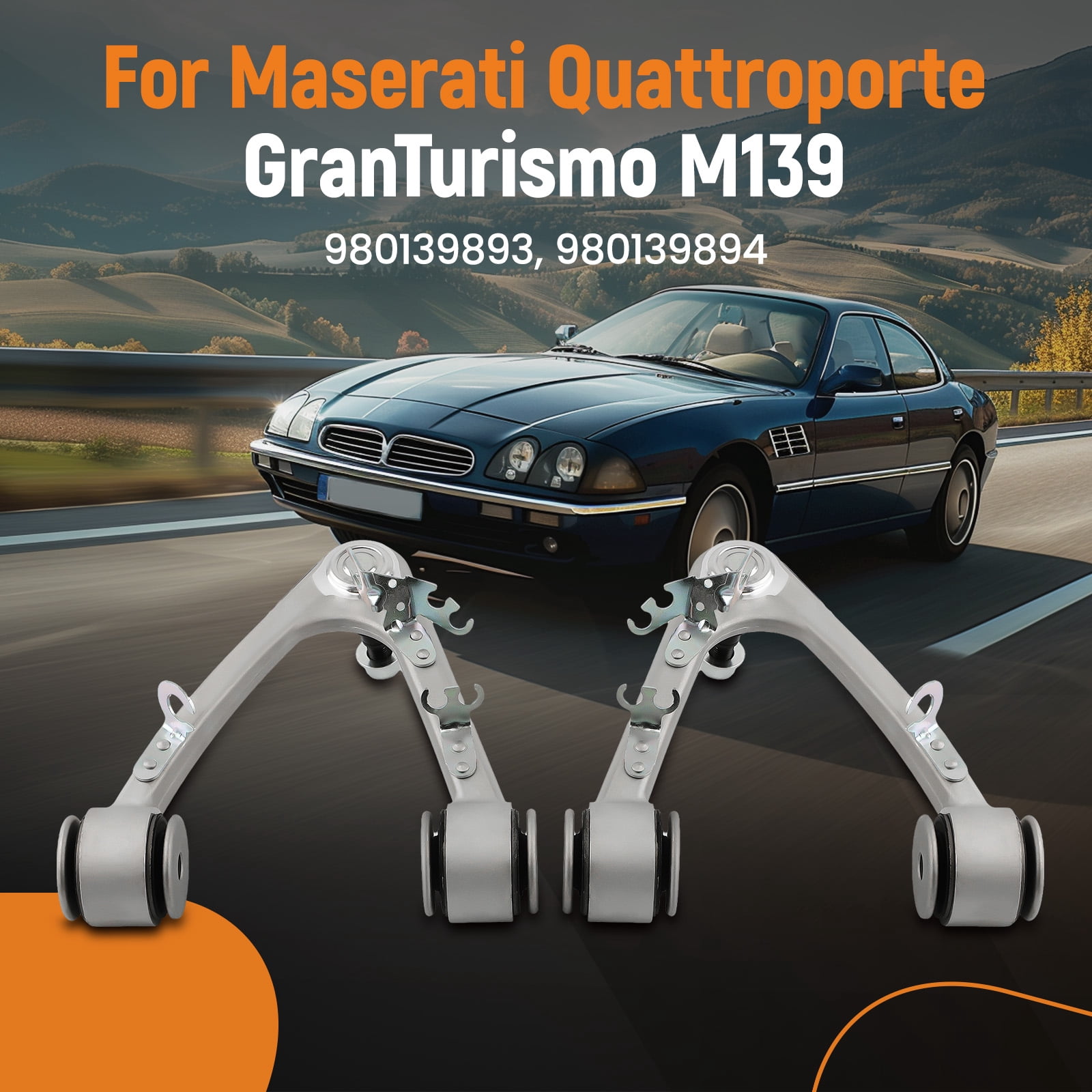 maXpeedingrods 2Pc Front Upper Control Arms Kit w/Ball Joint for Maserati Quattroporte 2008-2013, for Maserati GranTurismo 2008-2018, 980139893,980139894