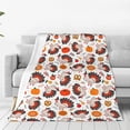 thumbnail image 4 of Cauagu Turkey And Thanksgiving2 Pattern Flannel Bed Blankets,Fleece Blanket Comfortable Air Conditioning Blanket for Sofa Bed Travel Couch & Living Room -40"x30", 4 of 8