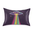 thumbnail image 7 of Yayeee Pillowcase King Size Set of 2 Satin Wrinkle Resistant Pillow Case, Colorful UFO, 7 of 7