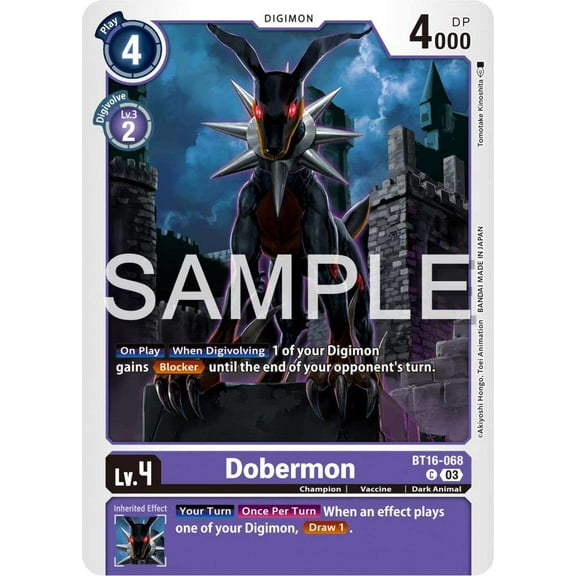 Digimon Beginning Observer Common Dobermon BT16-068
