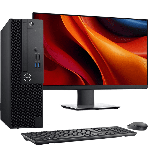 Restored Dell OptiPLex SFF Desktop PC Intel Core i5-7500 16GB DDR4 RAM 256GB SSD 24" LED Monitor Wireless Keyboard & Mouse Built-in Wi-Fi Home Office Desktop Computer Windows 11 Pro (Refurbished)
