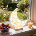 thumbnail image 5 of Uandlove Love You to the Moon and Back Acrylic Heart Sign Mothers Day Gifts for Mom Grandma from Granddaughter Wood Base Desktop Decor Brown, 5 of 7