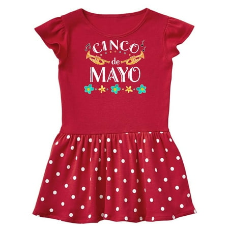 

Inktastic Cinco De Mayo with Trumpets and Flowers Gift Baby Girl Dress