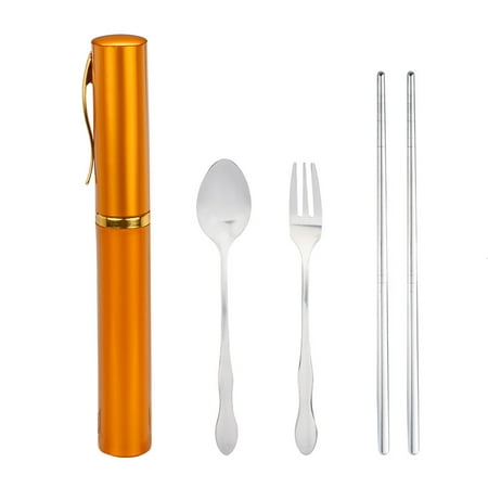 

Christmas Party Tableware Portable Folding Travel Dinnerware Set Stainless Steel Tableware Camping Tools for Boys and Girls Birthday