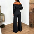 thumbnail image 4 of Fashion Slim 2 Piece Elegant Solid Set New Round Neck Long Sleeve Short Top Elastic Waist Lace Up Long Skirt Sets, 4 of 5
