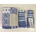 thumbnail image 4 of Spring Home Rosy 3-Piece Queen Size Printed Patchwork Cotton Quilt Set - Navy Flower Floral Striped Polka Dots - Stone Washed Lightweight Bedspread, Queen Size …, 4 of 7
