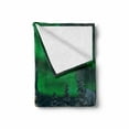 thumbnail image 2 of Aurora Borealis Soft Flannel Fleece Blanket, Penguins on Frozen Lake with Christmas Tree Noel Arctic Circle Design, Cozy Plush for Indoor and Outdoor Use, 50" x 70", Lime Green Grey, by Ambesonne, 2 of 6