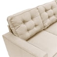 thumbnail image 6 of Poundex 3-Pcs Beige Polyfiber Linen-Like Fabric Sectional Set, 6 of 8