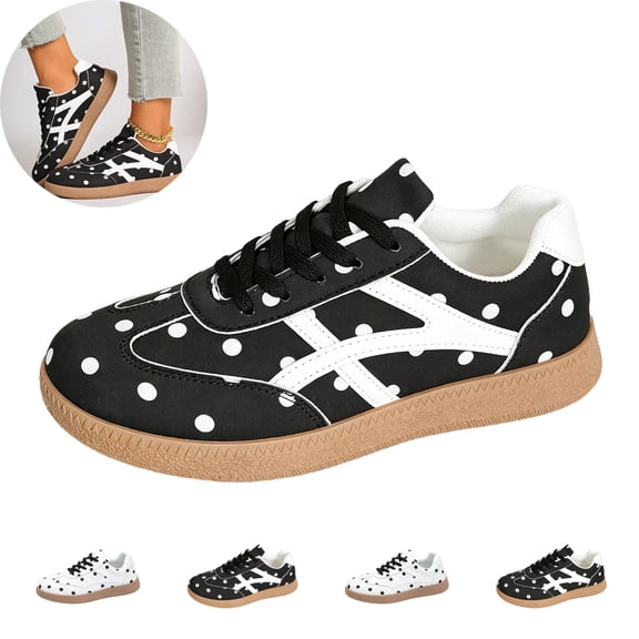 IEMIEMIEM Womens Polka Dot Sneakers Barefoot Shoes Wide Toe Zero Drop Minimalist Shoes for Trail Walking Cross Training Non-Slip Breathable Outdoor Sport Fashion 5.5 wide