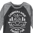thumbnail image 3 of Instant Message - Camping - Campers Have S'more Fun - Toddler & Youth Raglan Graphic T-Shirt, 3 of 7